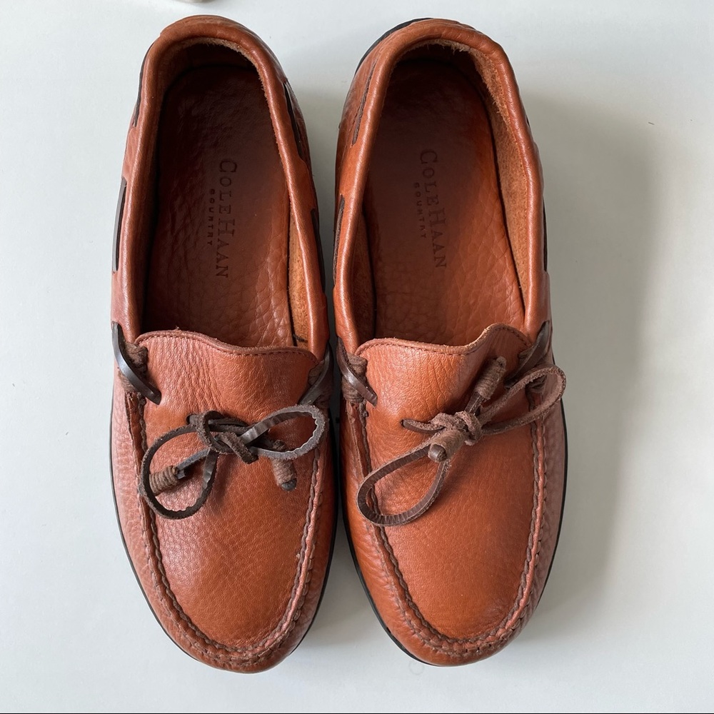 COLE HAAN Brown Leather Driving MOC Toe Loafers Size 8B